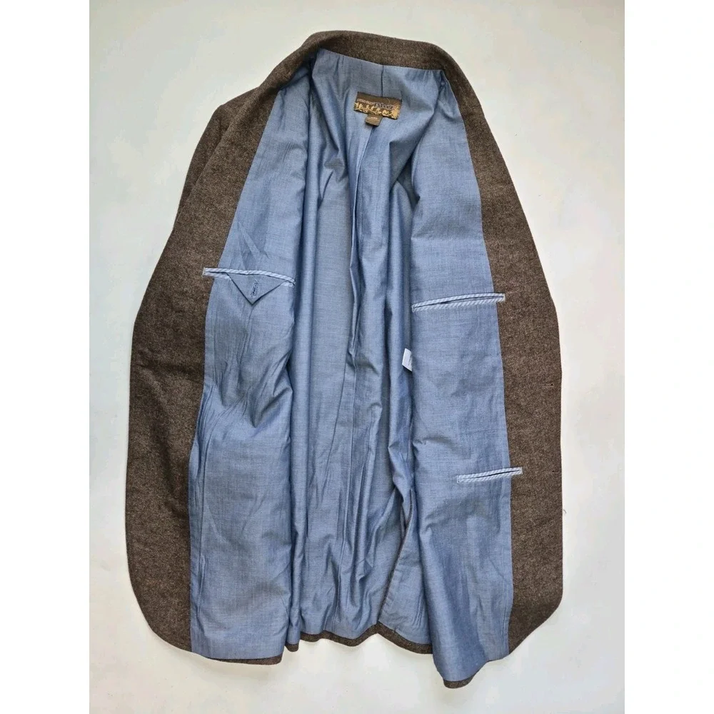 Pronto Uomo Mens Sports Coat 46R Brown Wool Blend 2 Button Blazer XXL B602